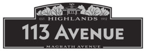 Design concept for the Highlands community streetsign blades. Design by Graham Johnson features our canopy of trees and the top of the Owen residence complete with weather apparatus.